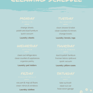 Weekly Cleaning Schedule